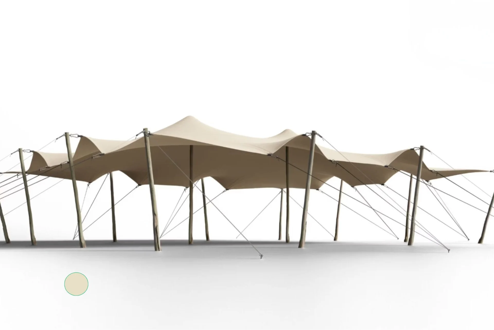 HIFLEXX STRETCH TENT CANVAS (740 G/M²) WITH CLIPS - 10 X 10.5 M