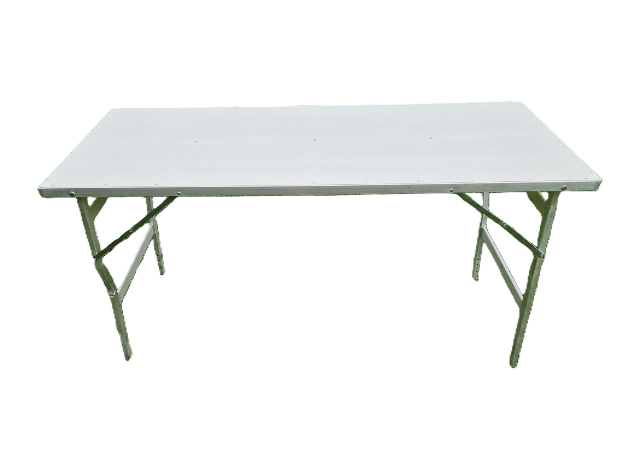 Rechte aluminiumtafel – 150 × 80 cm – Hoogte 80 cm met blad