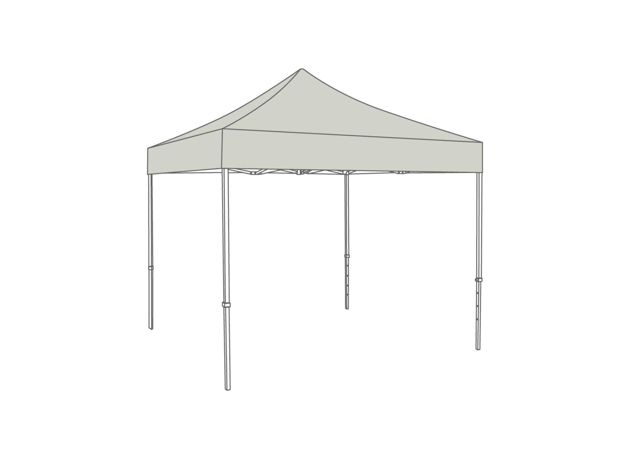 Flexxum Aluforce Vouwtent Marketbase  aluminium frame met dakzeil - 4x4m - Polyester