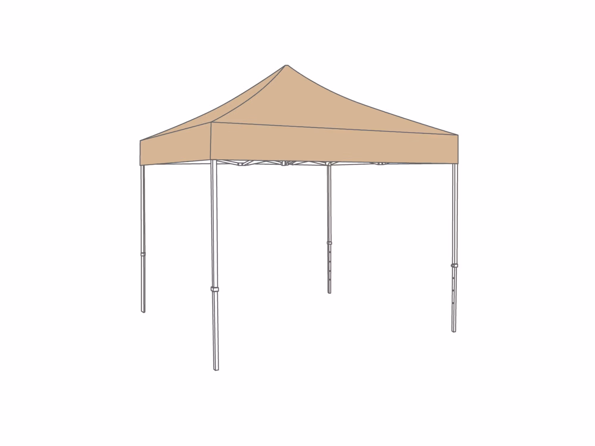 Vouwtent Flexxum AluForce Marketbase – 4x4 m – aluminium frame en PVC dakzeil