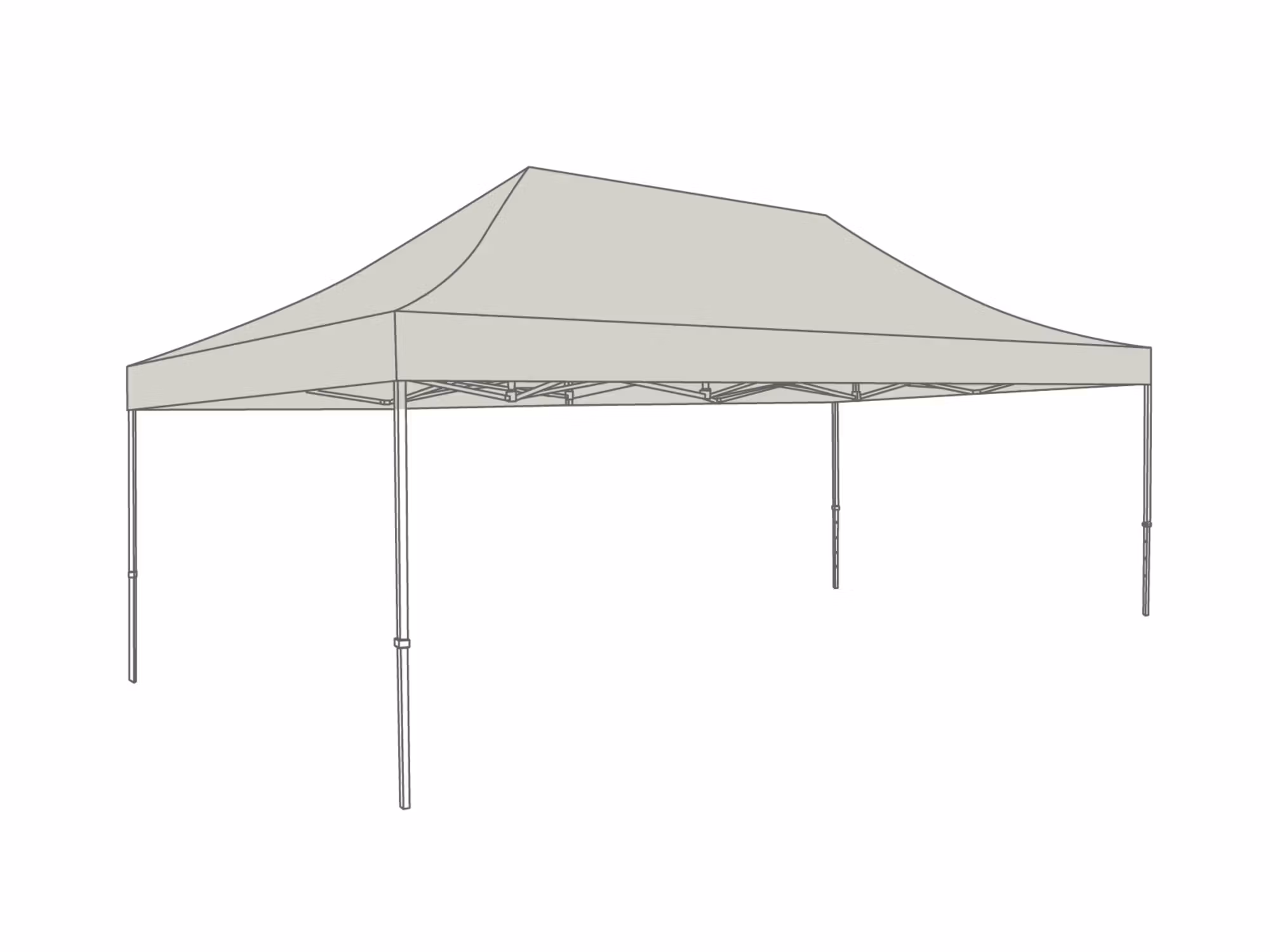 Flexxum Aluforce Vouwtent Marketbase  aluminium frame met dakzeil - 4x6m - Polyester