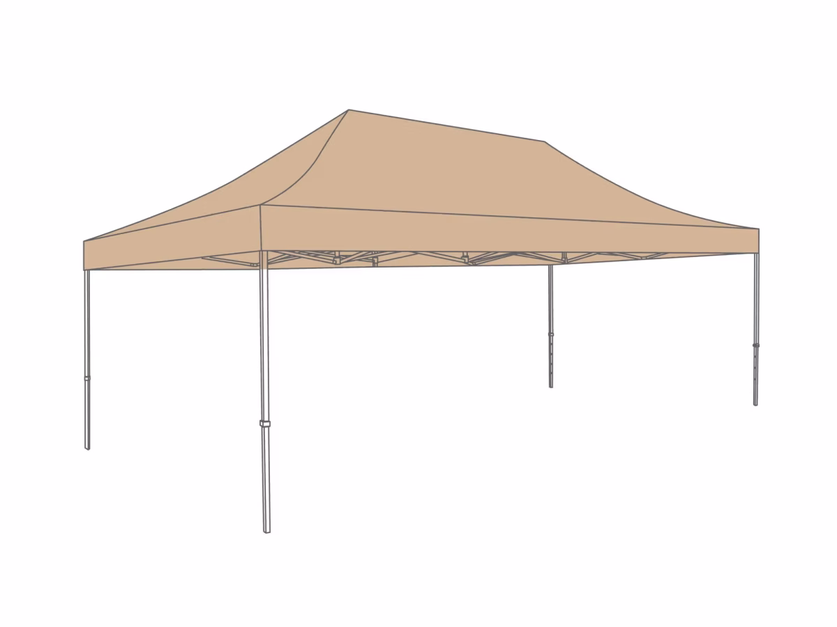 Folding Tent Roof Cover - 4 x 6 m - PVC