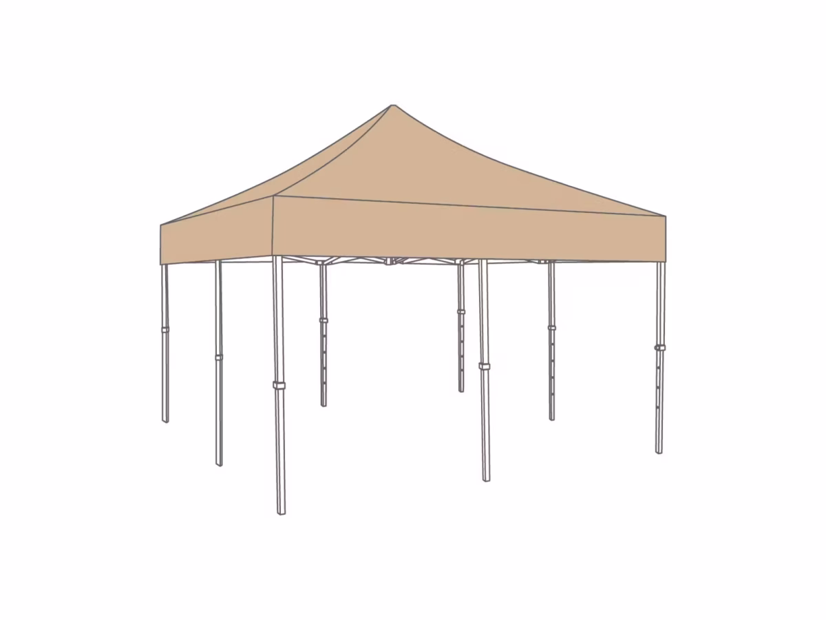Bâche de toit plissée - 5 x 5 m - PVC