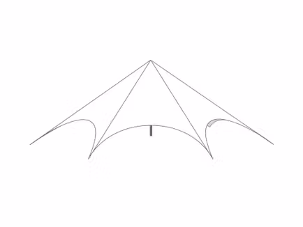 Stertent StellarLite dak - 16m diameter - Met meettouw