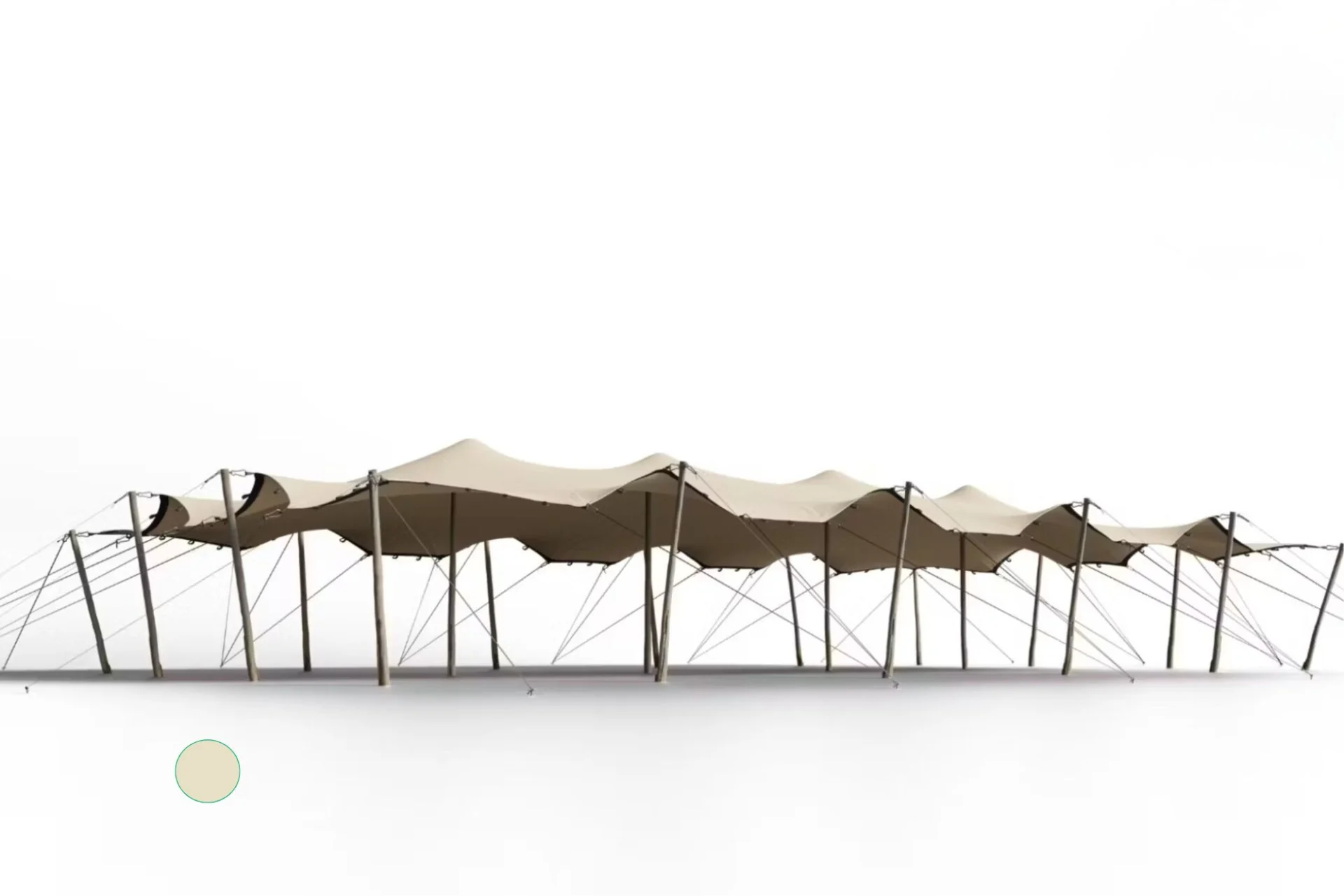 HIFLEXX STRETCH TENT CANVAS (740 G/M²) WITH LOOPS - 10 X 15 M