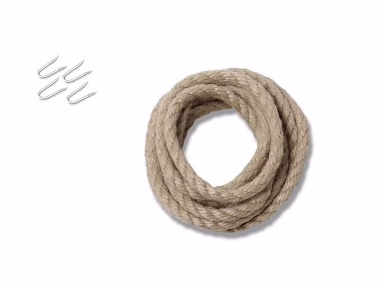 Corde décorative pour poteaux en bois - Corde Hempex de 2 m - Kit avec crampons