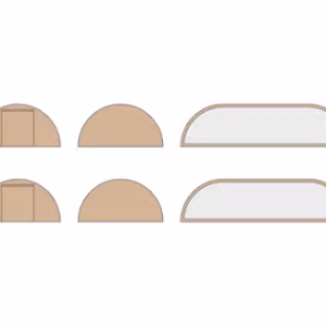 Dubbele Stertent StellarLite zijwandenset - 8 x 13 m - polyester Desert Sand