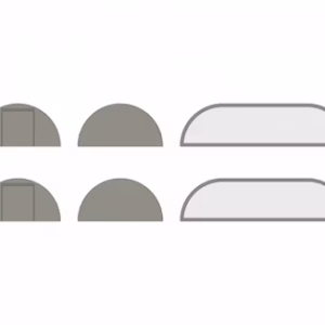 Dubbele Stertent StellarLite zijwandenset - 8 x 13 m - polyester Zand