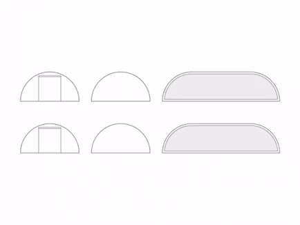 Dubbele Stertent StellarLite zijwandenset - 10 x 16 m - polyester