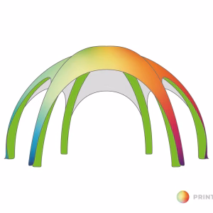 Opblaasbare tent Galaxy - 8x8m Groen frame - Print dakzeil