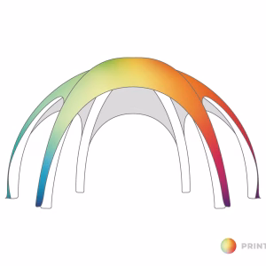 Opblaasbare tent Galaxy - 8x8m Wit frame - Print dakzeil