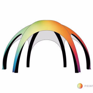 Opblaasbare tent Galaxy - 8x8m Zwart frame - Print dakzeil