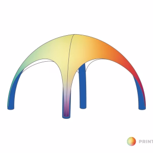 Opblaasbare tent Globe - 6x6m Blauwframe - Bedrukt dakzeil