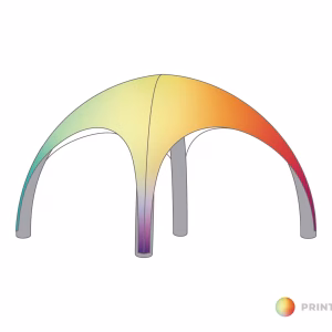 Opblaasbare tent Globe - 6x6m Grijsframe - Bedrukt dakzeil