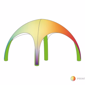 Opblaasbare tent Globe - 6x6m Groen frame - Bedrukt dakzeil