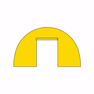 Opblaasbare tent Globe Zijwand roll up deur (2 ritsen) - 3m Geel