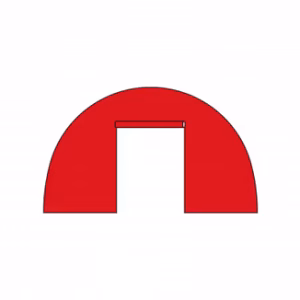 Opblaasbare tent Globe Zijwand roll up deur (2 ritsen) - 3m Rood