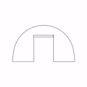 Opblaasbare tent Globe Zijwand roll up deur (2 ritsen) - 3m Wit