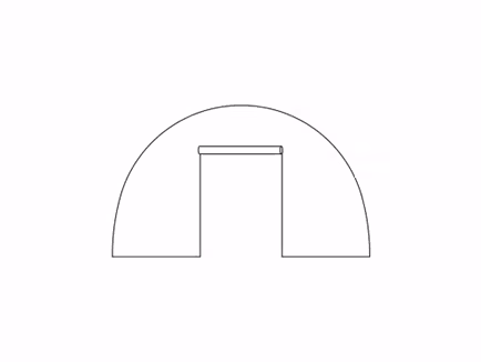 Opblaasbare tent Globe Zijwand roll up deur (2 ritsen) - 3m