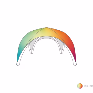 Opblaasbare tent Zodiac - 4x4m Wit frame - Bedrukt dakzeil