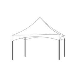 Pagodetent Dakzeil pagode 4 x 4 m wit