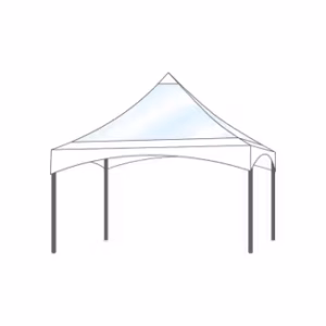 Pagodetent dakzeil pagode 4x4m Panorama Wit