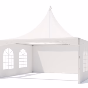 Pagodetent keder met panorama dakzeil bedrukt - incl. zijwanden - 5x5m