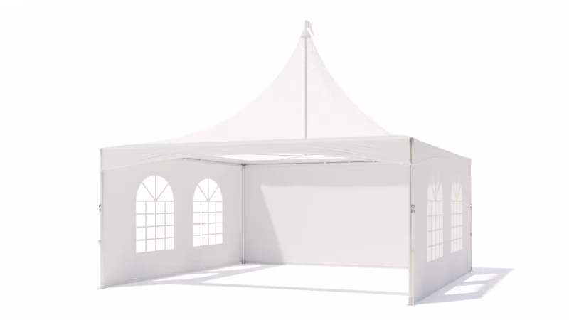 Pagodetent keder met panorama dakzeil bedrukt - incl. zijwanden - 5x5m