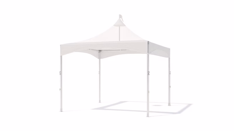 Pagodetent keder met panorama dakzeil wit - zonder zijwanden - 3x3m