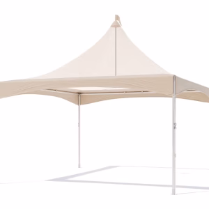 Pagodetent keder met panorama dakzeil zand - zonder zijwanden - 4x4m
