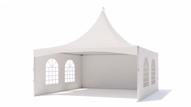 Pagodetent keder ronde palen - incl zijwanden - 6x6m