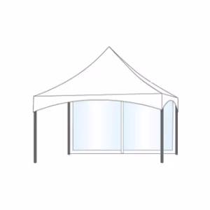 Pagodetent keder zijwand panorama 4m Wit