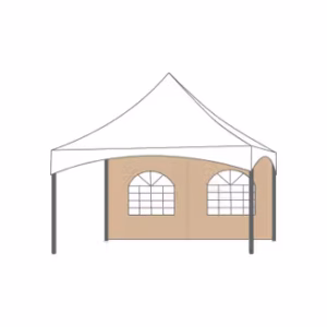 Pagodetent keder zijwand raam 4m Zand