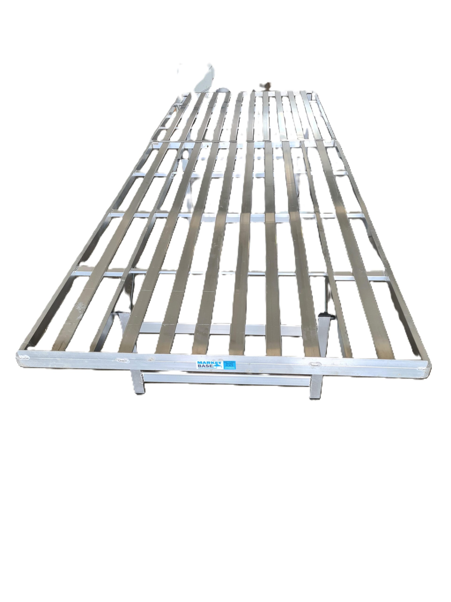 Schuine bloementafel – aluminium – 210 × 125 cm – hoogte 40/60 cm