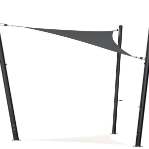 Sonnenschutzvlies – Dreieck – 3 x 3 x 3 m, dunkelgrau 2