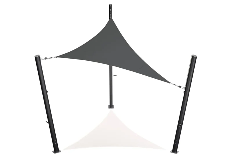 Schaduwdoek - driehoek - 3 x 3 x 3 m donkergrijs