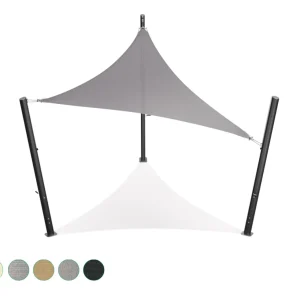 Schaduwdoek - driehoek - 4 x 4 x 4 m - Ademend - HDPE - Greige