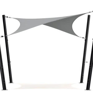 Schaduwdoek - vierkant - 3 x 3 m lichtgrijs 2
