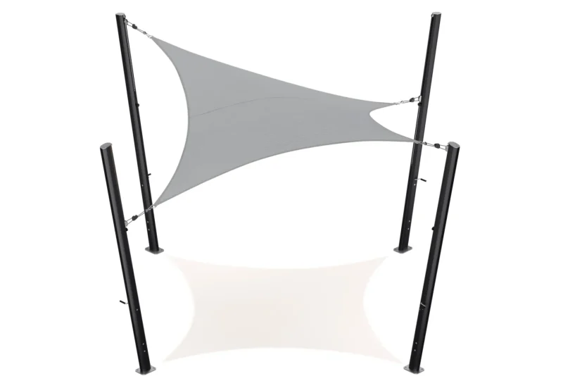 Schattenstoff - quadratisch - 3 x 3 m hellgrau