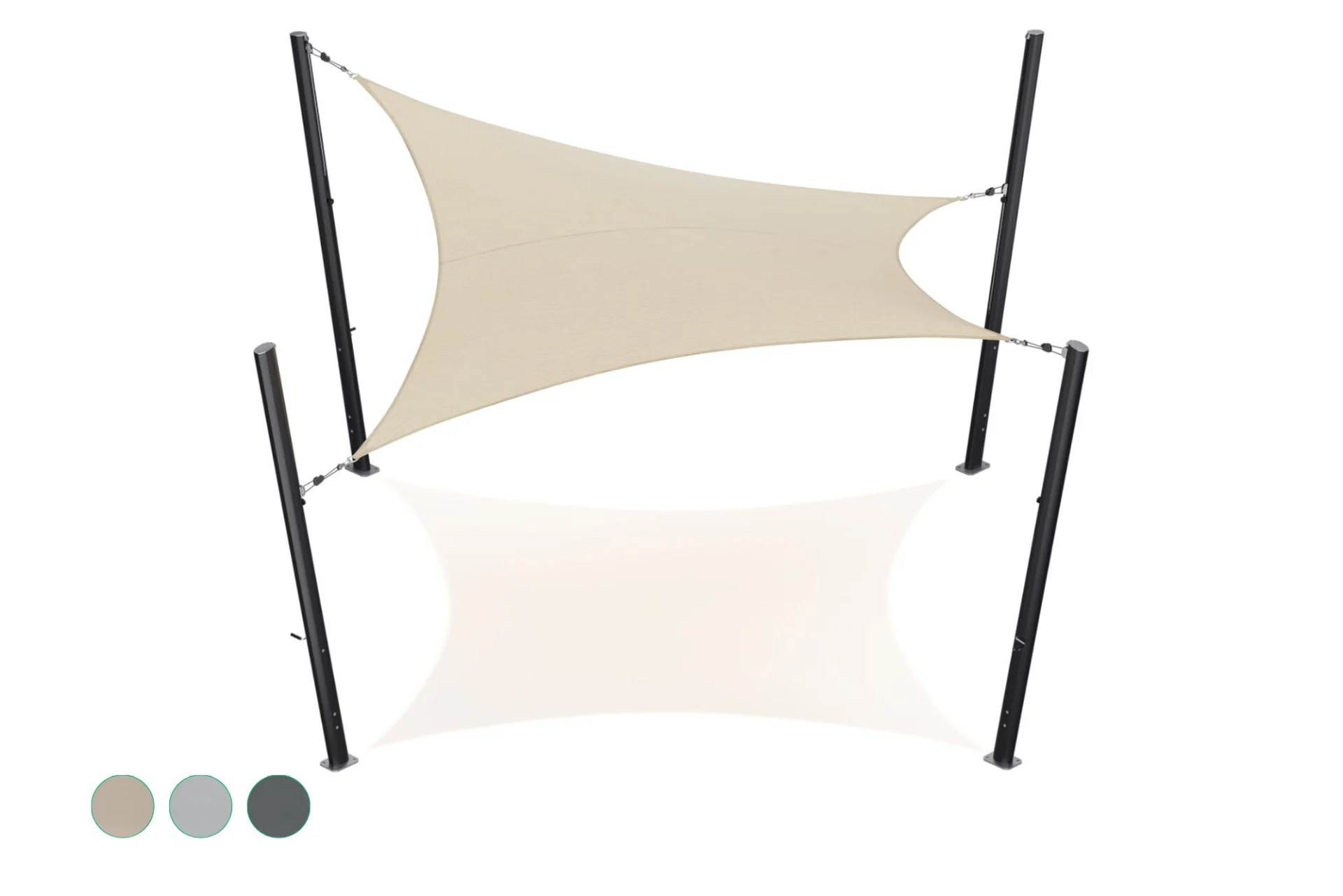 Schaduwdoek - vierkant - 3 x 3 m