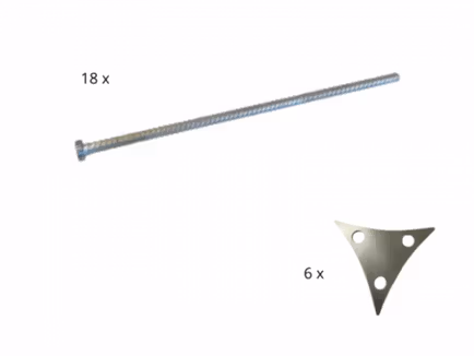Stertent StellarLite verankeringsset triple (18x 80 cm haringen en 6x platen met 3 gaten)