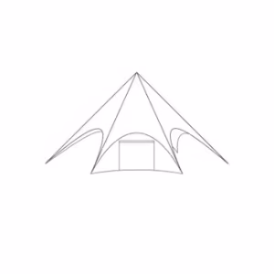 Stertent StellarLite zijwand - deur - 10m diameter - Polyester Wit