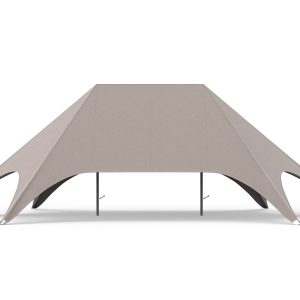 Stertent-dubbelmast-zandkleur