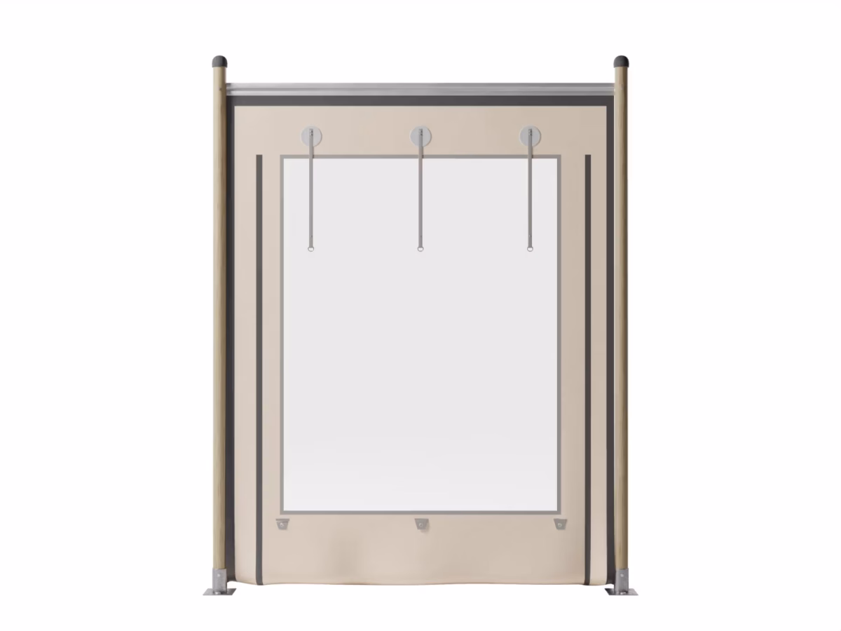 Hiflexx zijwand (740 g/m²) - basis - 2x2,75 m - met panorama raam Zand/Zand