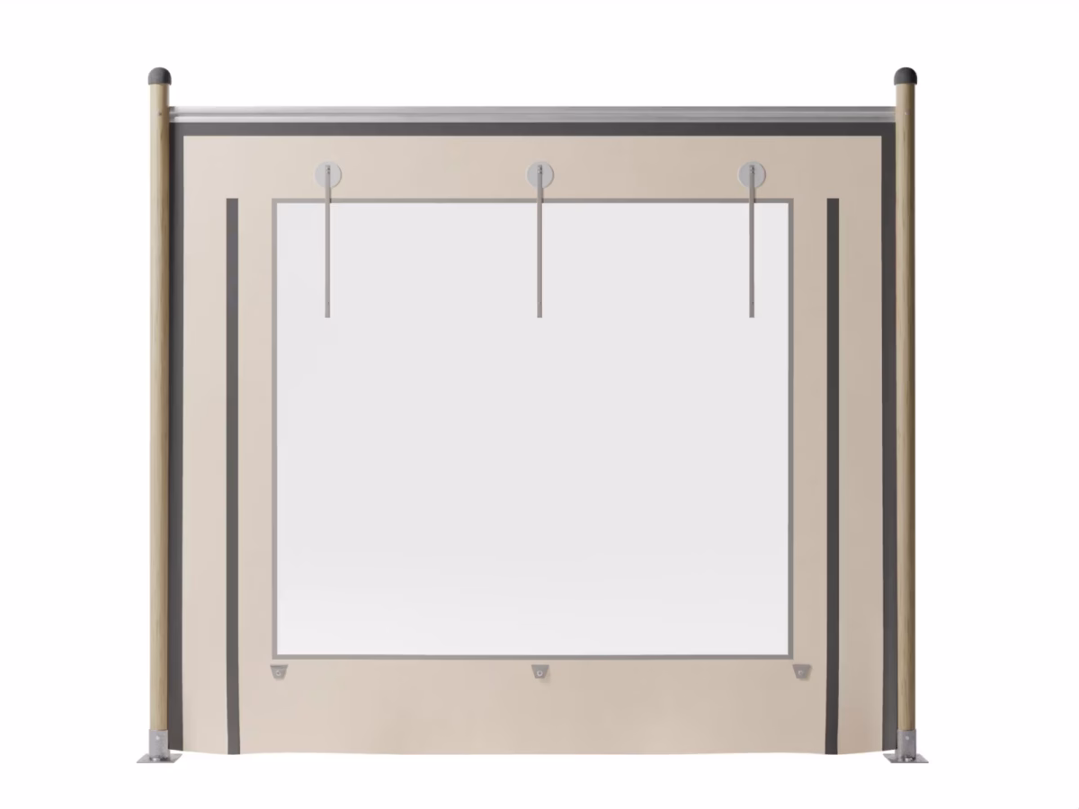 Hiflexx zijwand (740 g/m²) - basis - 3x2,75 m - met panorama raam Zand/Zand