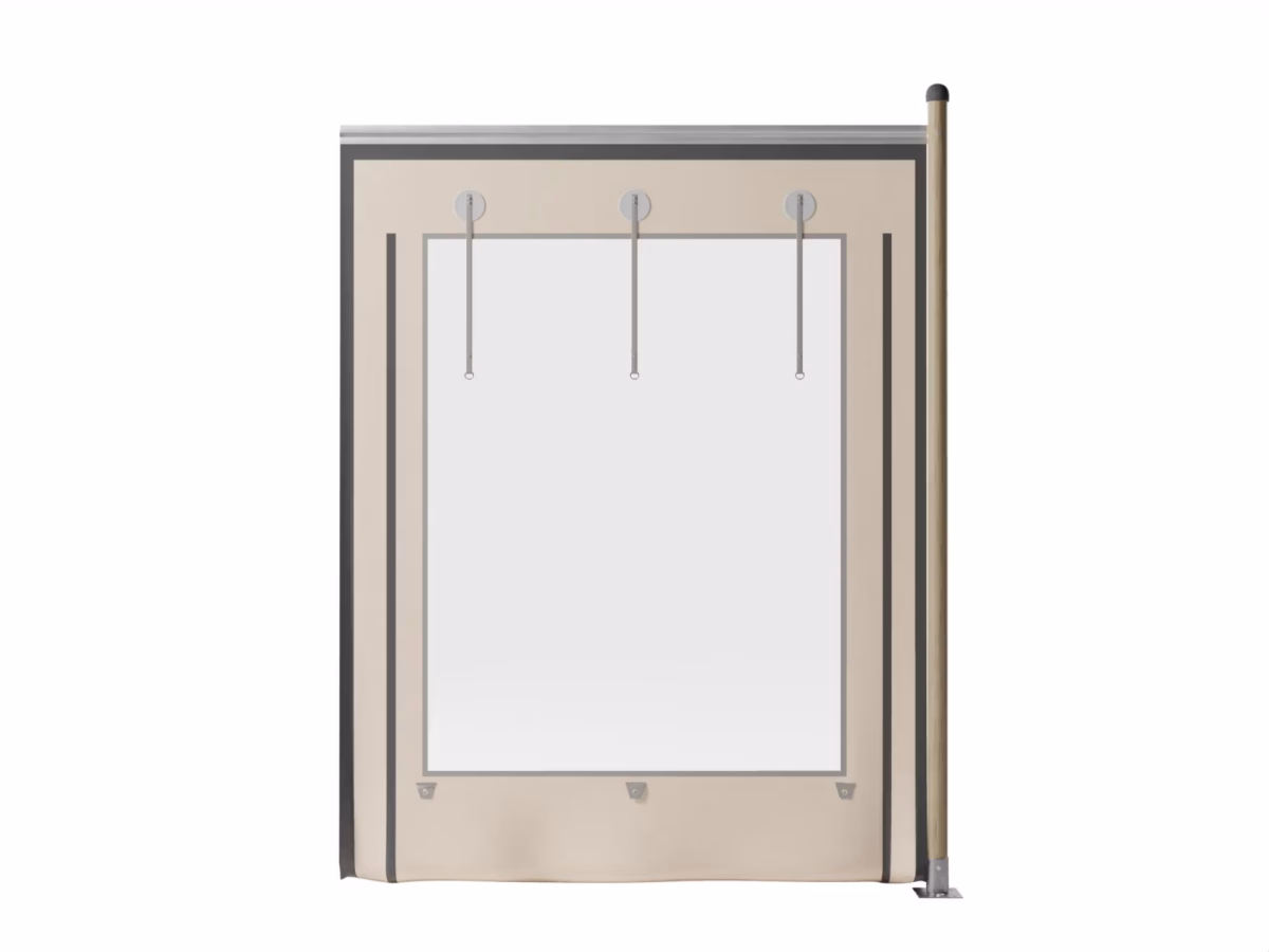 Hiflexx zijwand (740 g/m²) - uitbreiding - 2x2,75 m - met panorama raam Zand/Zand