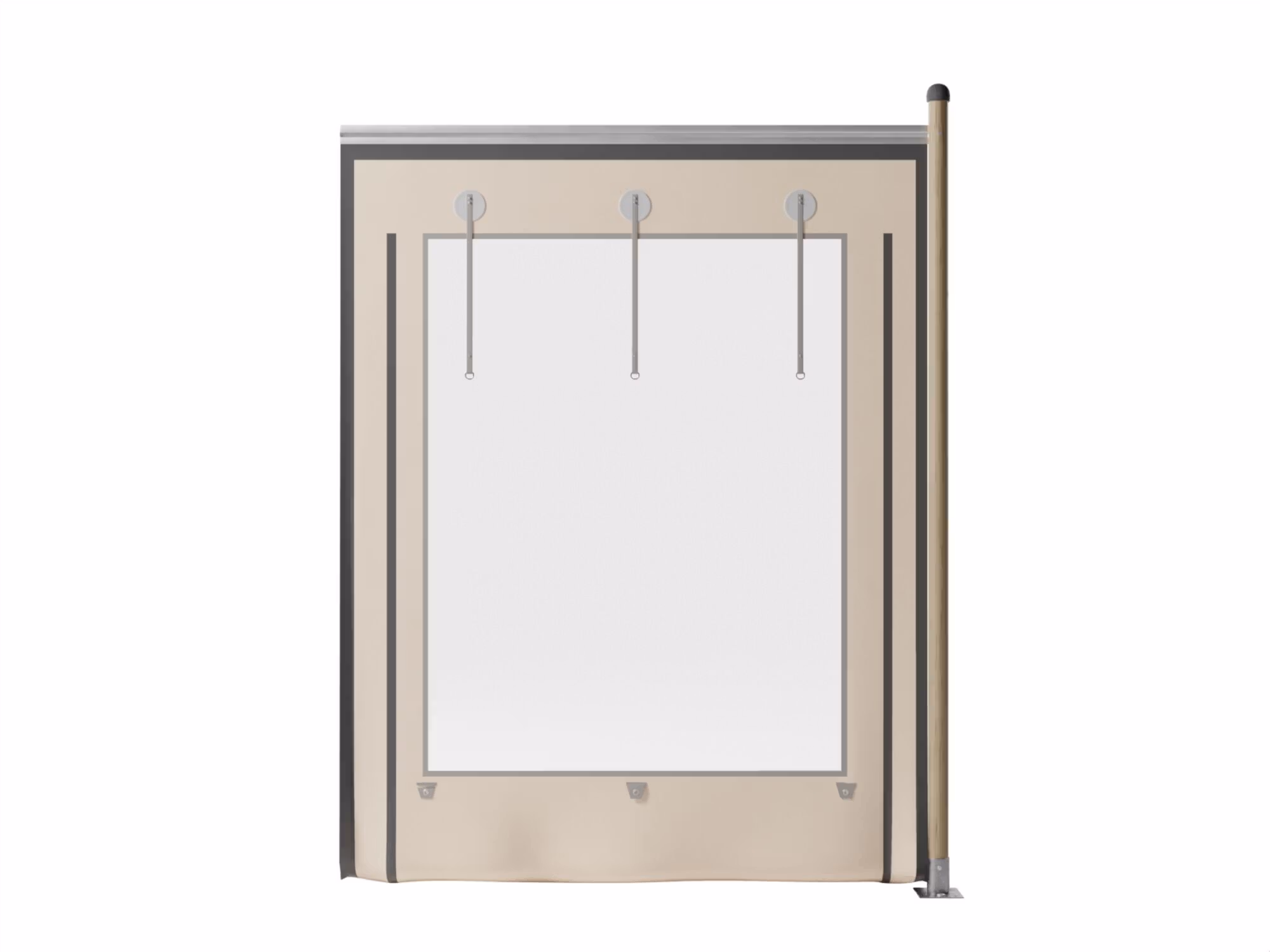 Hiflexx zijwand (740 g/m²) - uitbreiding - 2x2,75 m - met panorama raam Zand/Zand