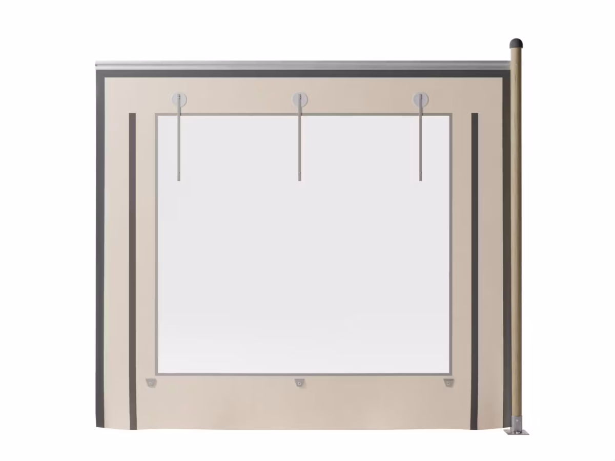 Triflexx zijwand ( 560 g/m²) - uitbreiding - 3x2,75 m - met panorama raam