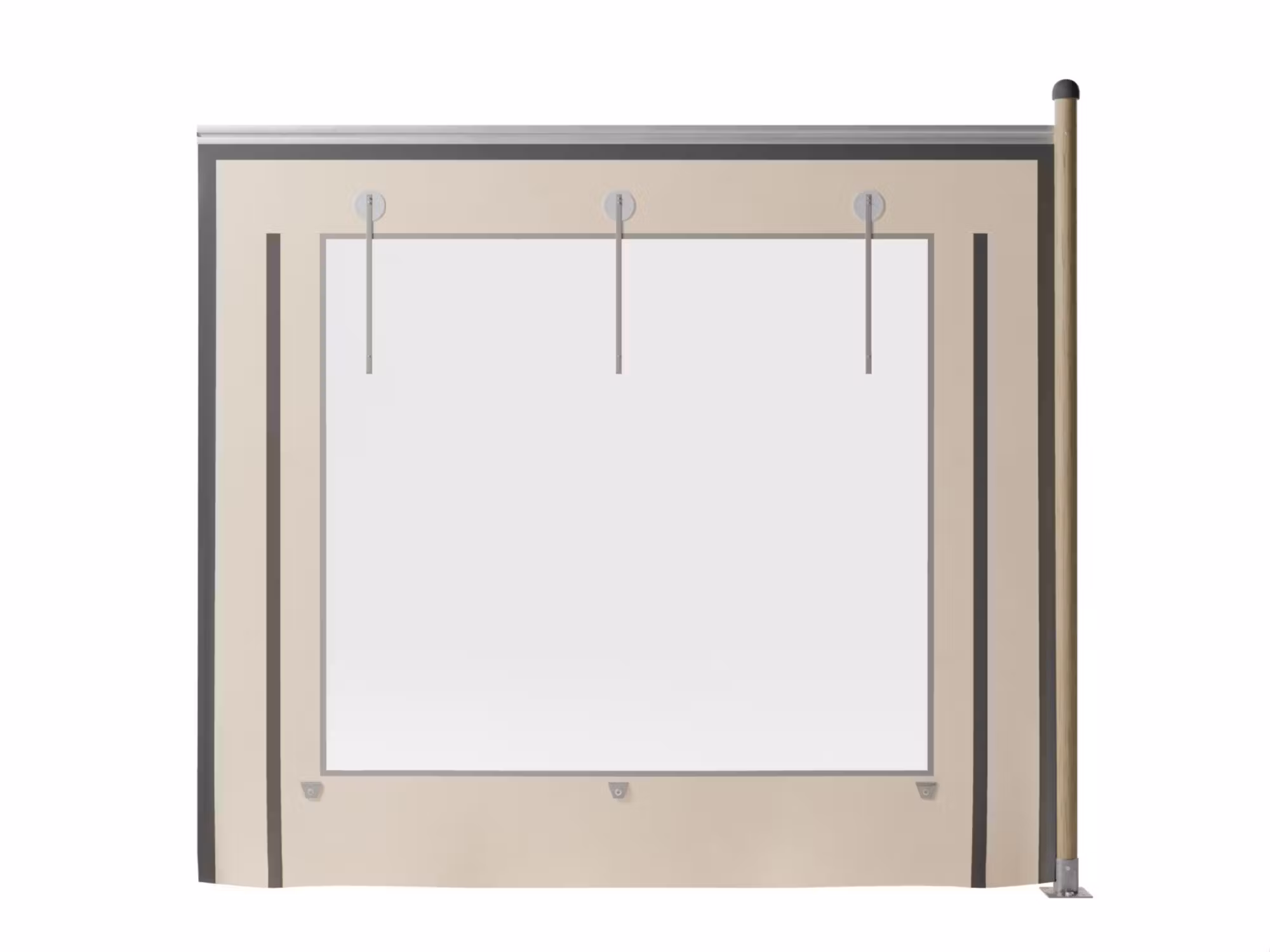 Hiflexx zijwand (740 g/m²) - uitbreiding - 3x2,75 m - met panorama raam Zand/Zand