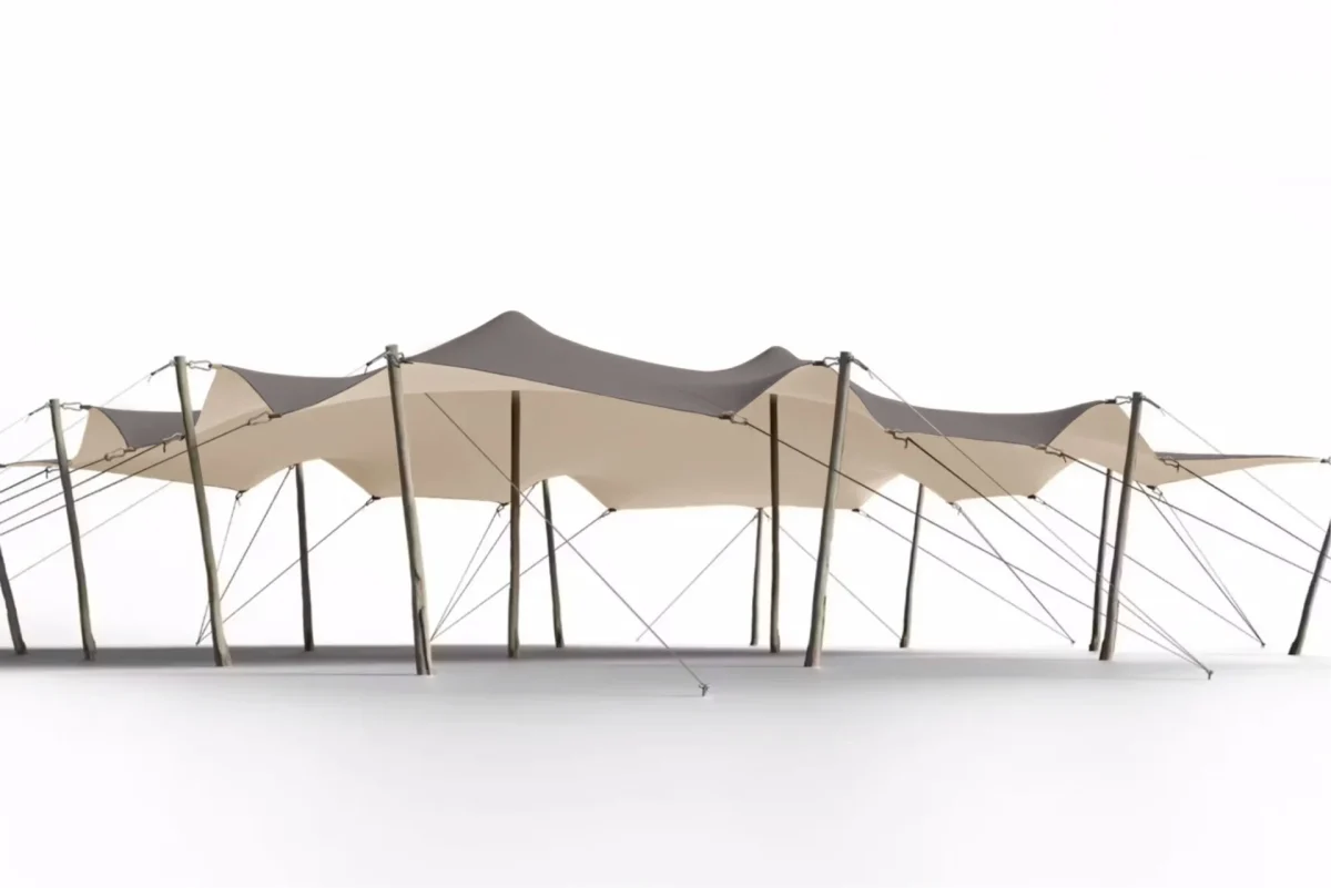 TRIFLEXX-STRETCHZELT-PLANE (560 g/m²) MIT KLEMMEN – 6,5 x 10 m